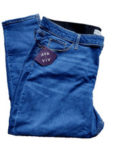 Ava  Viv Women's Plus Size High Rise 45" Waist Stretch Skinny Jeans 26W 3
