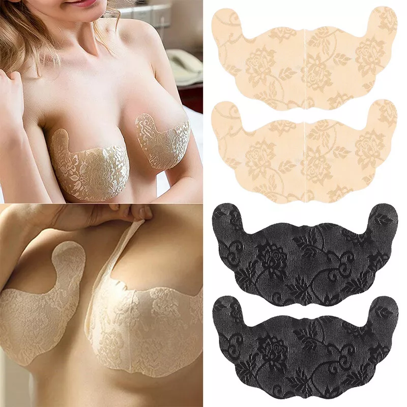 2PCS Lace Support Invisible Bra Adhesive Tape Breast Lift Nipple