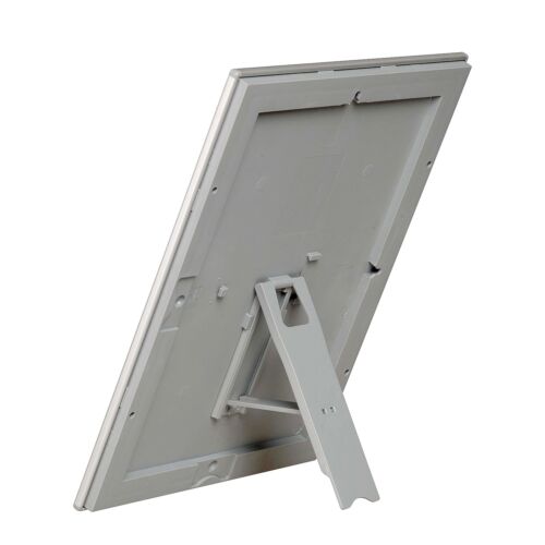 Opti Snap Poster Frame with Support Leg Aluminum Front Loading 8.5x11 Silver - Picture 3 of 9