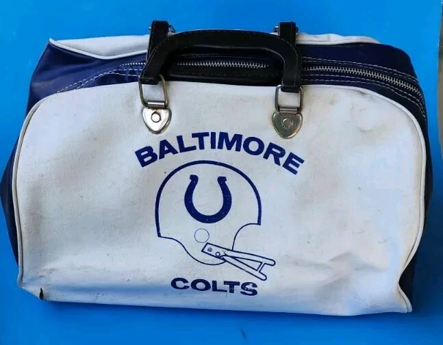 Vintage 1970's Baltimore Colts (Indianapolis) Vinyl Gym Duffle Bag NFL - Image 3 of 4