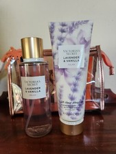 Victoria's Secret Lavender  Vanilla Relax Fragrance Mist  Body Lotion Set 8 oz