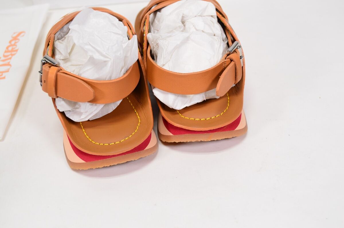 NIB See By Chloe Ysee Sandal Crisscross Flatform Tan Light NIB See By Chloe Ysee Sandal Crisscross Flatform Tan Light