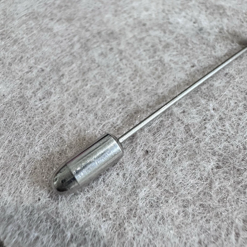 Vintage Mens .925 Sterling Silver Lapel Tie Stick Scarf Pin Tiny Gun Pistol - Image 3 of 4