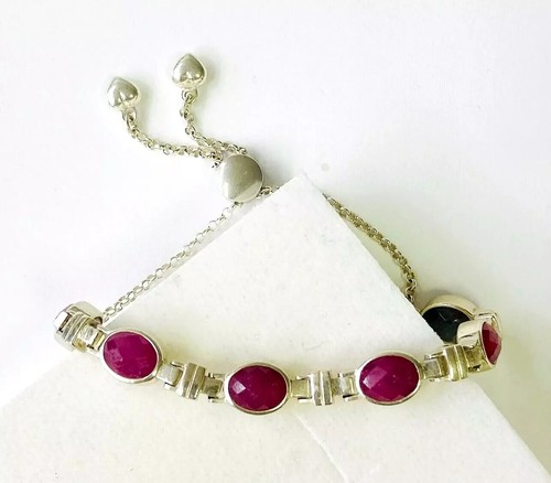 HSN Jay King Silver Thulite &Labradorite Reversible Adjustable 9" Bracelet