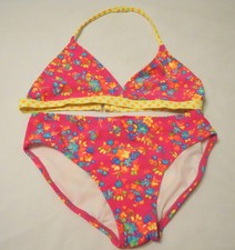 Op Kids Girls Swim Suit Bikini Set Swimwear L 10-12 Flower Print