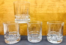 Set Of 4 Buchanan's Scotland Heavy Clear Glass Cocktail Glasses