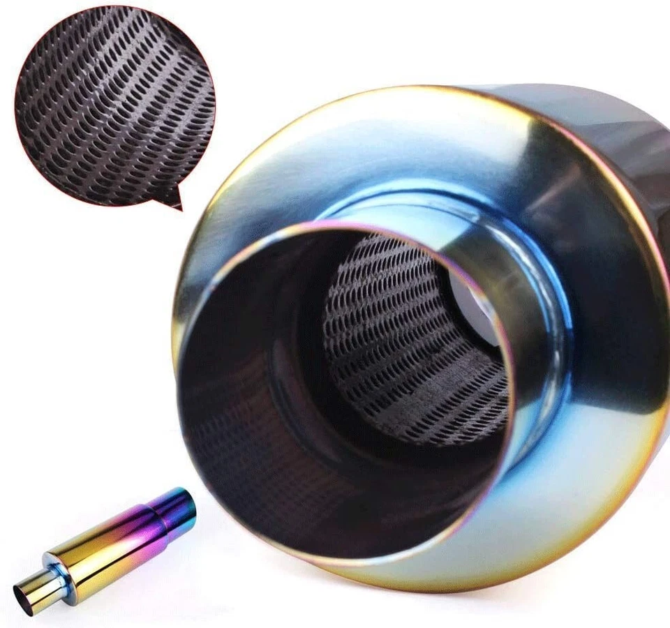 Silenciador JDM Neo punta quemada de escape de acero inoxidable Foto 3 de 4