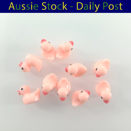 Figuras de animales de jardín en miniatura de patos rosados 10 piezas - Imagen 4 de 11