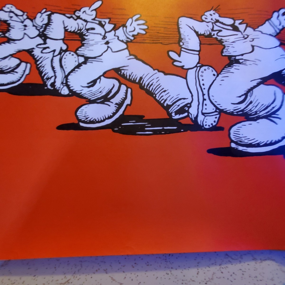 KEEP ON TRUCKIN' 1970's VINTAGE BLACKLIGHT NOS POSTER Red R