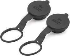 2-pack Black Waterproof Cover Cap For 12v Car Cigarette Lighter Socket