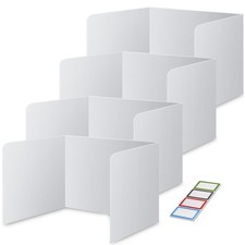 4 Pack Classroom Privacy Shields for Student Desks Plastic Desk Divider Folders