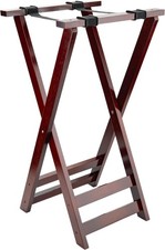 TSW-103 31.5" Tall Folding Mahogany Wood Tray Stand (Qty,1)
