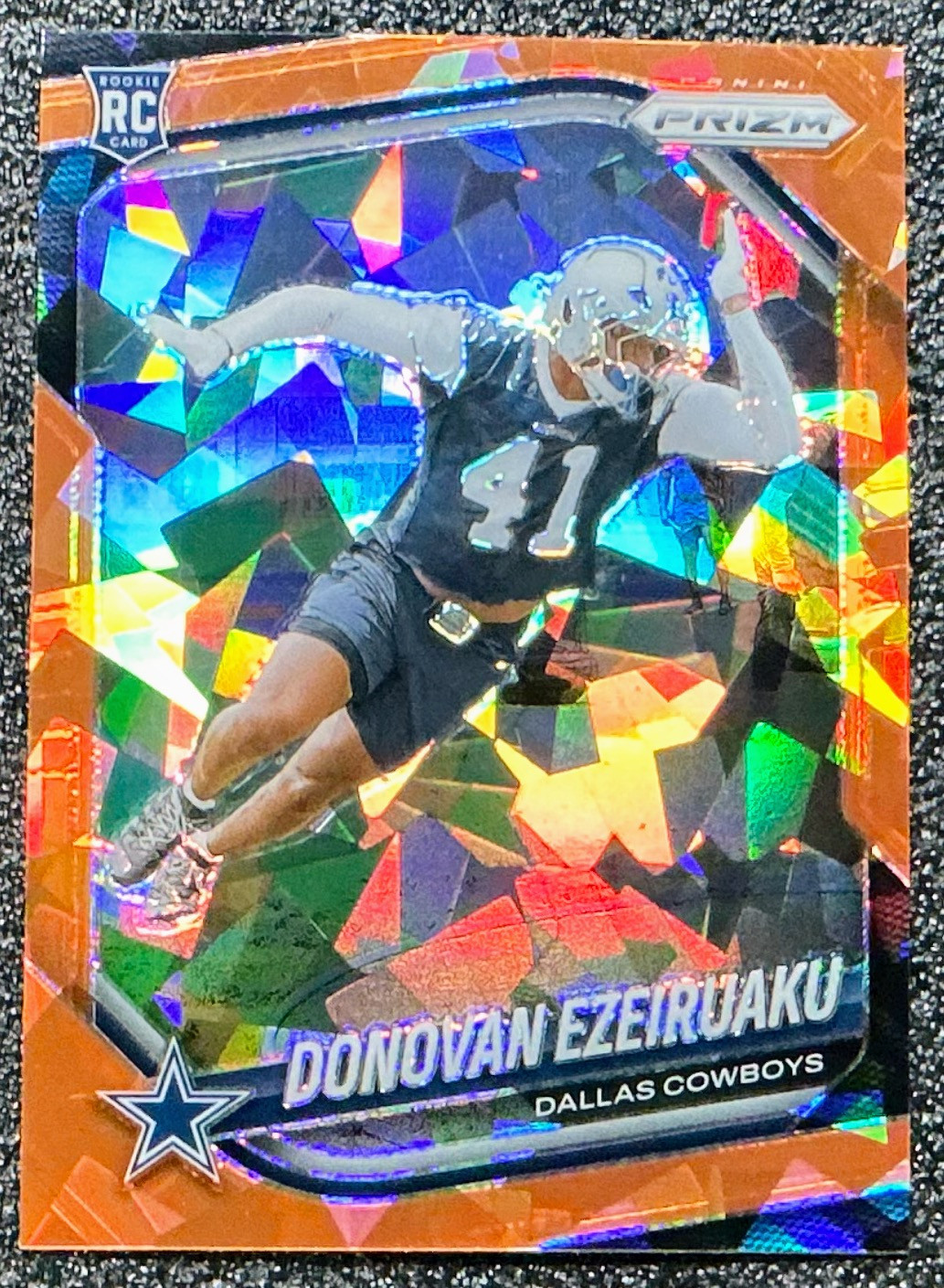 Donovan Ezeiruaku 2025 Panini Prizm #314 Orange Ice Prizm (RC) Cowboys