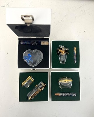 Swarovski 4 Pieces Crystal Miniature Figurines with Gold Accent- Collection # 25