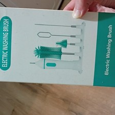 Electric Bottle Brush Set with Stand, Silicone Bristles, White Green, 3EB-005