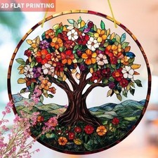 MOTHER"s Day -2D Flat Acrylic Tree of Life Suncatcher -7. 8". free ship