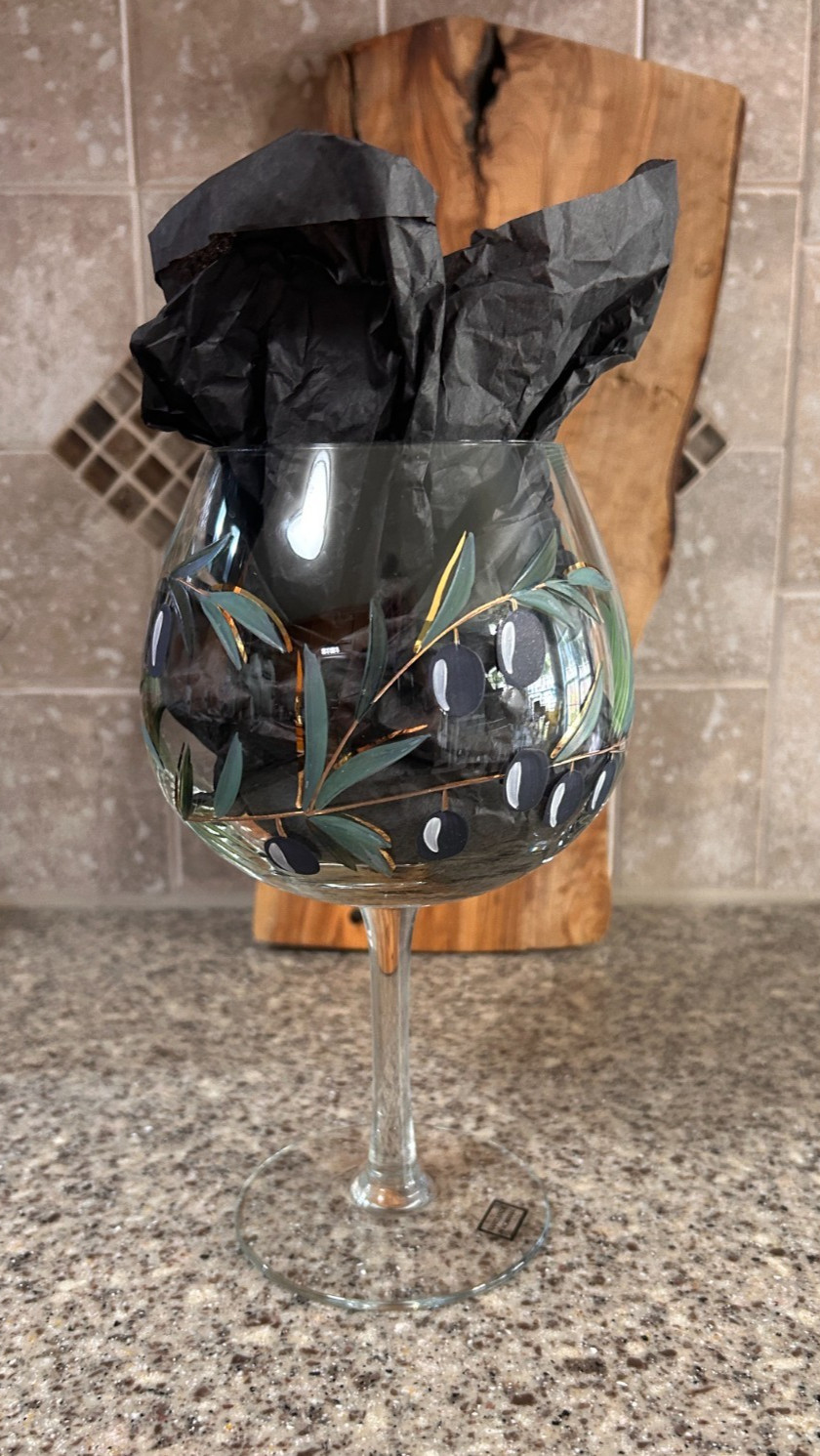 Olive~Olivia~Romanian Crystal~Balloon Wine Glass~Hand Blown image 2
