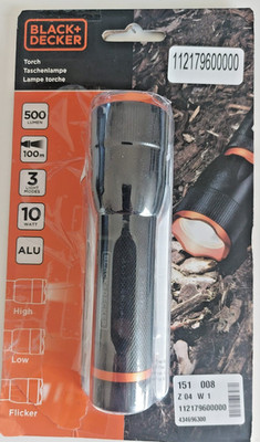 BLACK+DECKER LED Taschenlampe 500 Lumen 10W - 100M Reichweite - 3 Lichtmodi: Hoc