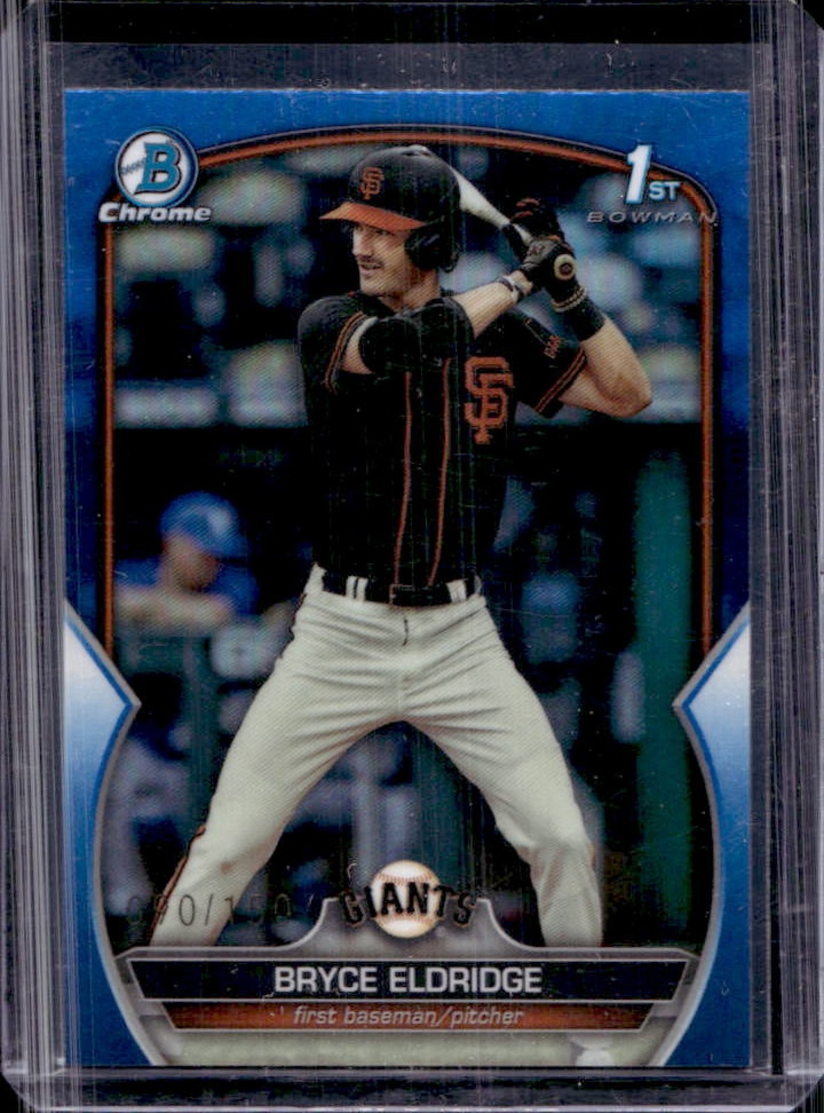 2023 Bowman Draft Bryce Eldridge Chrome Blue Refractor 1st Prospect #/150 Giants