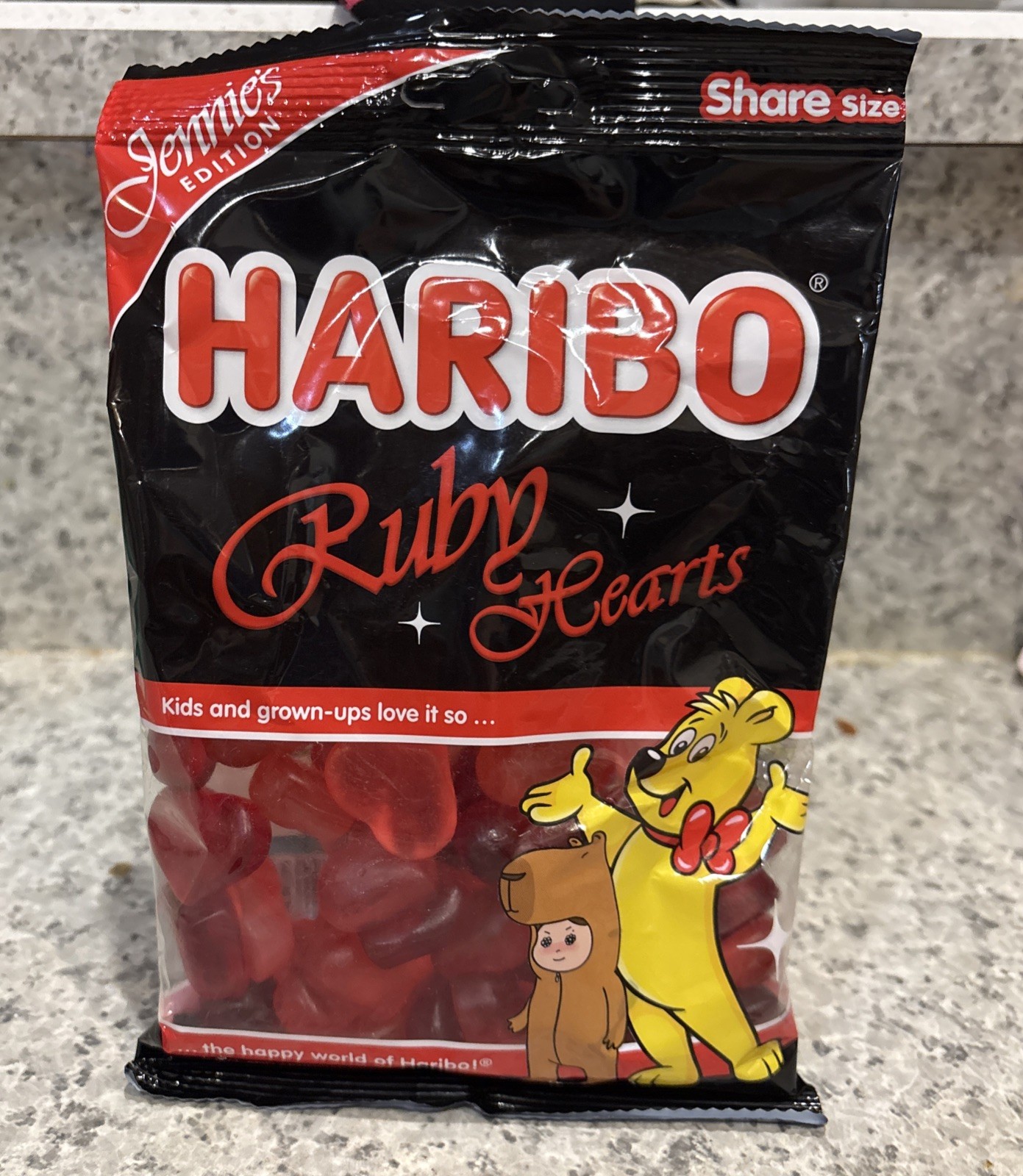 NEW Haribo Ruby Hearts Gummy Bear Candy Jennie’s Edition 8oz 2-pack Limited Ed.