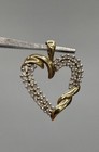 14k Yellow Gold & Melee Diamond Open Heart Pendant 1.7 g — photo 1