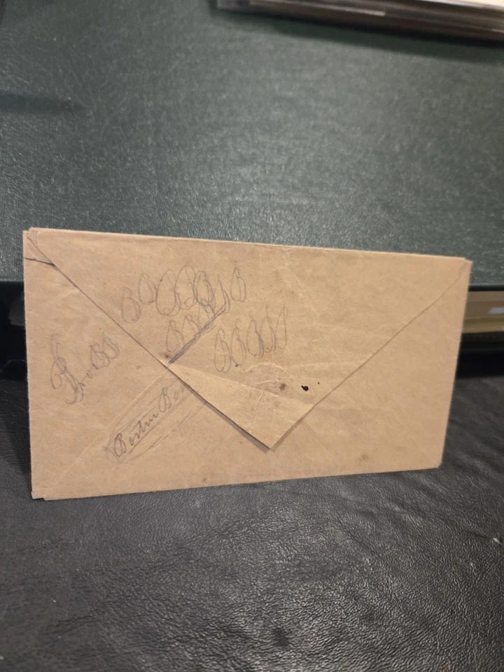 1800s Rare Lawrenceberg Indiana Stampless Cover 5 Rate To Terre Haute  - Image 2 of 2