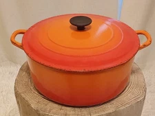 Le Creuset Flame Orange G 6.75 Qt. Enameled Cast Iron Oval Dutch Oven Vintage