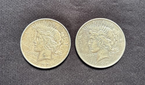 Lot Of 2 Silver Peace Dollars
