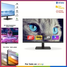 27 Inch Monitor 2K 2560 x 1440 IPS Panel 75Hz QHD Computer Display for Work