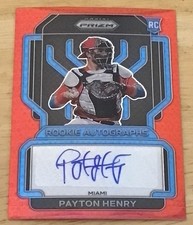 2022 Panini Prizm Payton Henry #RA-PH Red Donut Circles Auto /35 - RC Rookie