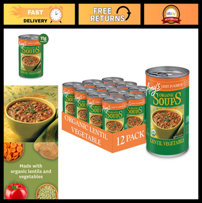#ad Vegan Lentil Vegetable Soup Gluten Free Low Sodium Organic 14.5 Oz 12 Pack $85.99