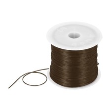 Elastic String for Bracelets, 1mm Stretch Bead Cord Brown, 100m