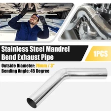 45 Degree Bend 3" OD Car DIY Custom Mandrel Exhaust Pipe Tube Stainless Steel