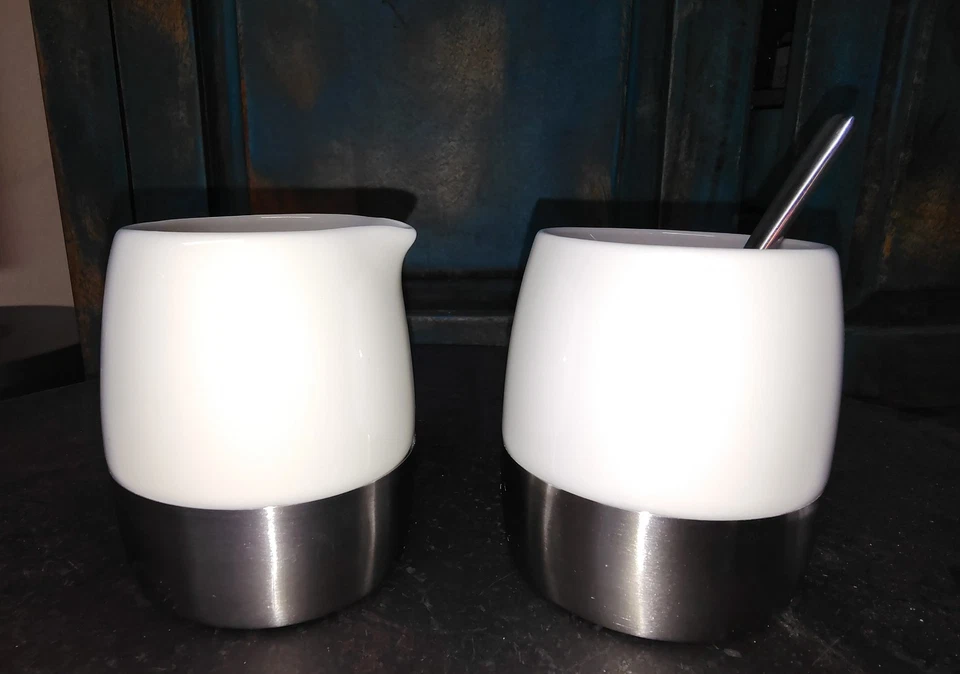 Starbucks Juego de plata y crema azúcar y crema con cuchara de plata 2005 Foto 4 de 4