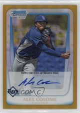 2011 Bowman Chrome Prospects Gold Refractor 42/50 Alex Colome #BCP161 Auto 0i5i