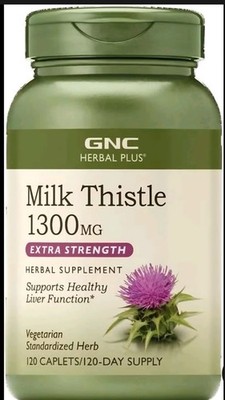 GNC Herbal Plus Milk Thistle 1300mg Supplement, Extra Streng ( Sealed) Exp 01/28