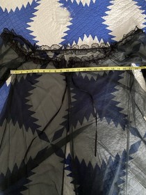 Vintage Faris 80s Black Lace Lingerie Peignoir Set Women&rsquo;s Size Medium to Large