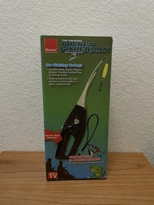 Ronco Pocket Fisherman Handheld Folding Rod & Reel Clean VG 2 Lures Casting Plug