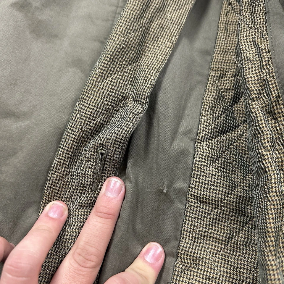 Giorgio Armani Men's Vintage Olive Wool Belted Military Trench Coat Size XL - Image 3 of 4