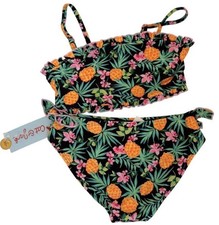 Cat Jack Girls 2 Piece Pineapple Tropical Bikini Swimsuit Size 6/7 NWT