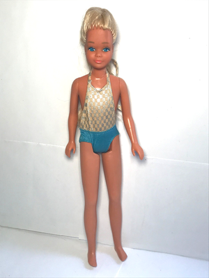 #ad Vintage 1983 Mattel Sun Gold Malibu Skipper Barbie Doll Original Swimsuit #1069 $11.99