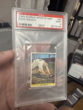 1949 Eureka sportstamp #63 Gene Mauch PSA 9 Chicago Cubs Rare