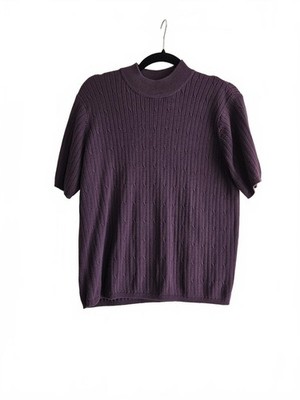 Laura Scott XL Purple Short Sleeve Knit Sweater