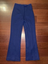 Vintage 1970s New York Womens Dress Pants Dark Navy Blue Size 6 Rare Bell Bottom
