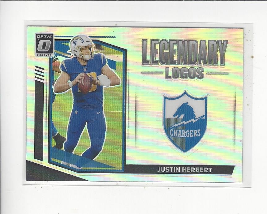 2021 Donruss Optic Legendary Logos Prizm #12 Justin Herbert Chargers