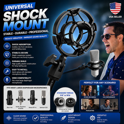 Condenser Microphone Shock Mount Holder 42-46mm Anti Vibration Studio Clip
