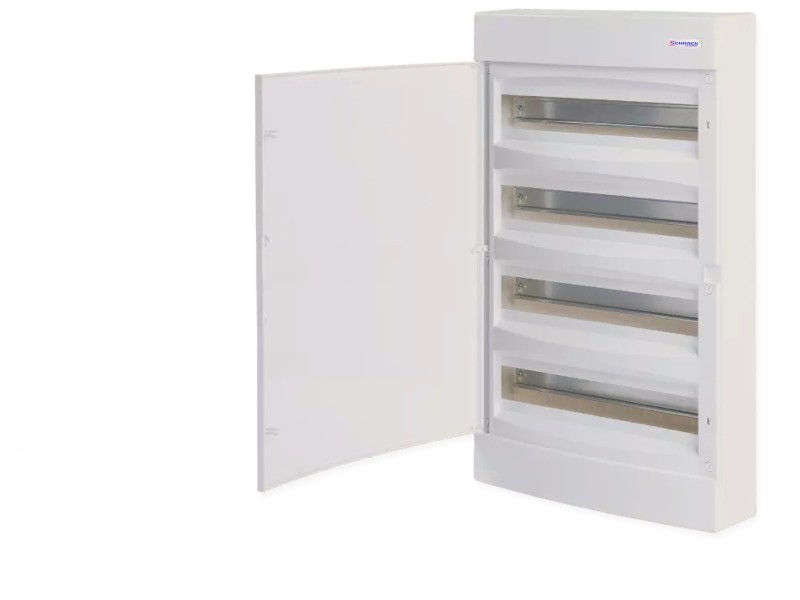 Tableau électrique 72 modules Schrack coffret saillie 4 rangées
