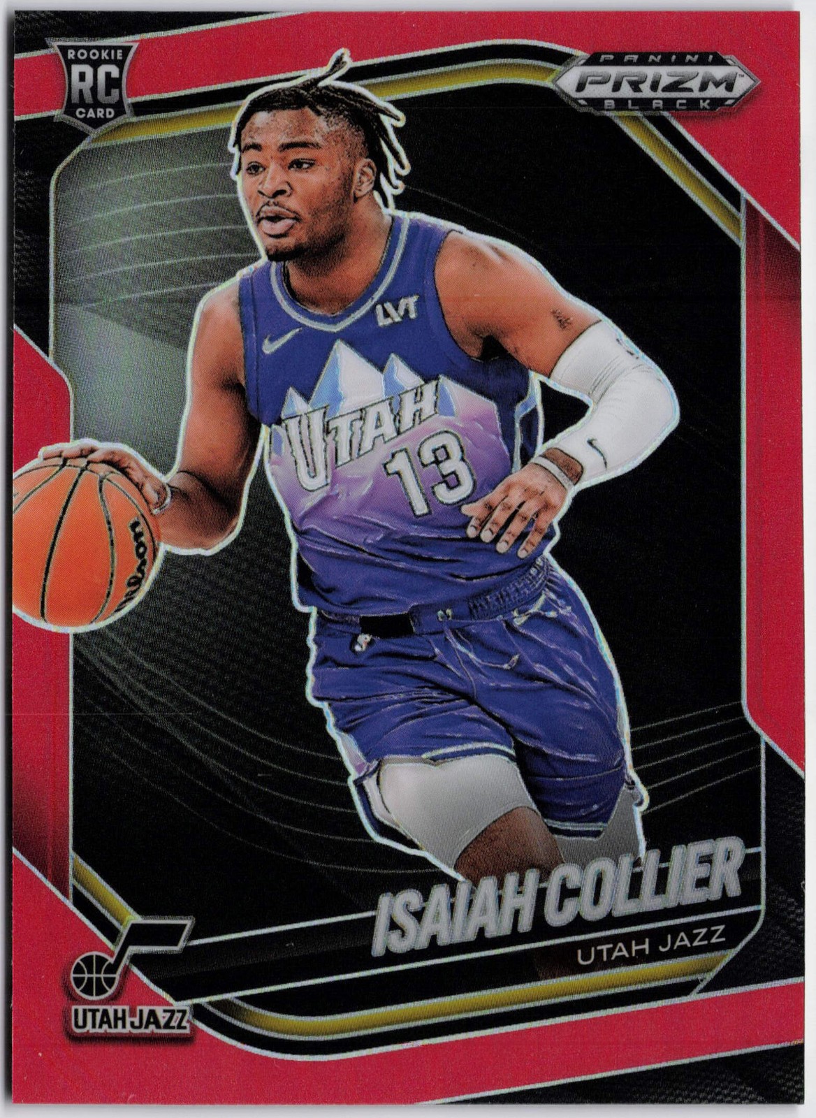 2024-25 Panini Prizm Black #32 Isaiah Collier Red #/299 RC Rookie