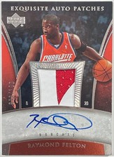 2005-06 Upper Deck Exquisite Auto Patches Raymond Felton Auto RC #AP-RF /100