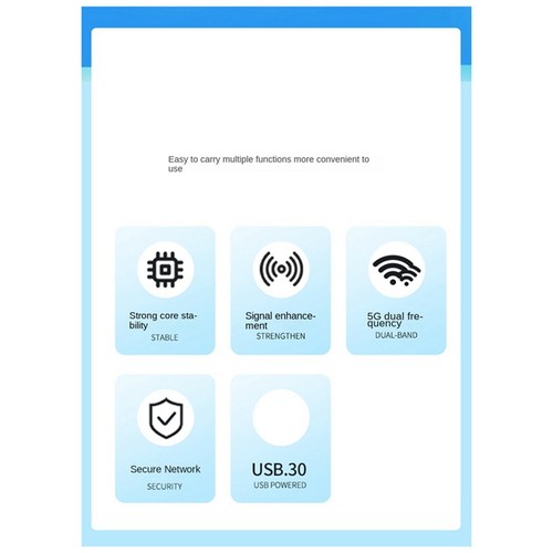 1Set WLAN-Adapter USB3.0 Wi-Fi6 1800M WLAN-Ethernet-WLAN-Dongle ABS V7M73589 - Afbeelding 7 van 10
